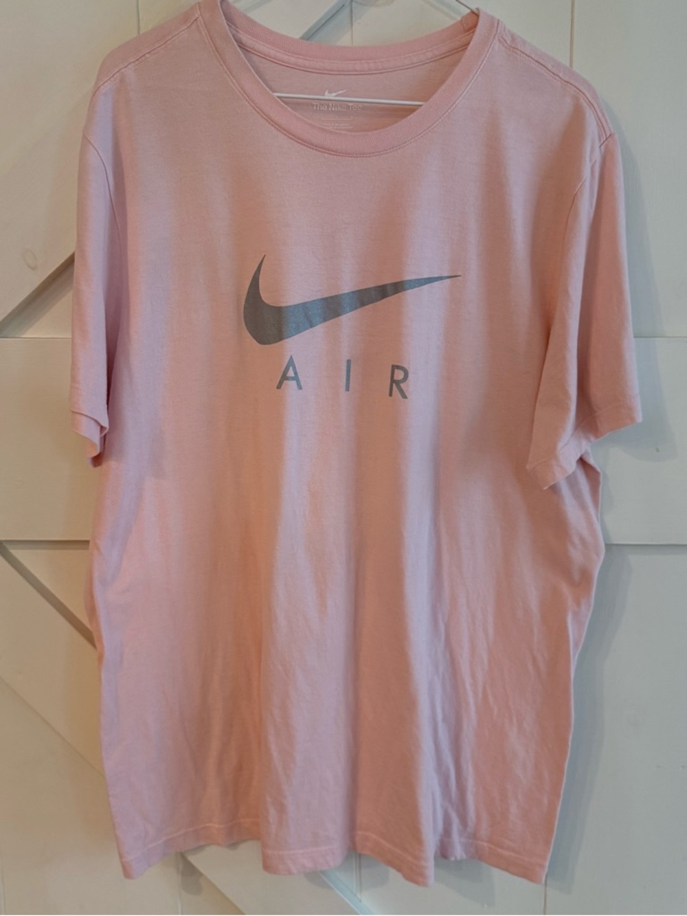 Nike Air Pink Graphic Tee | Soft Pastel Pink Short Sleeve T-Shirt | Size L
